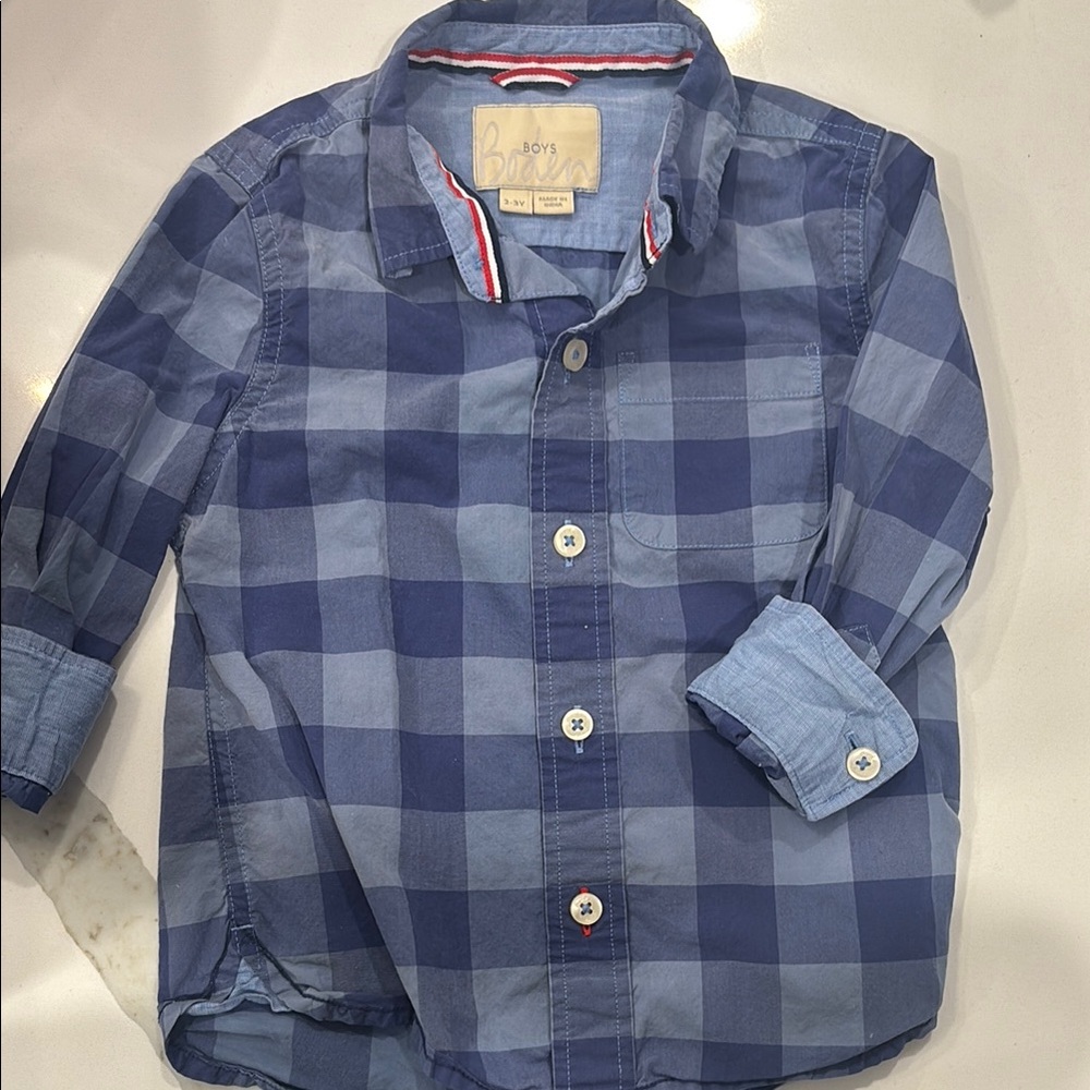 Boys Blue Checkered Shirt